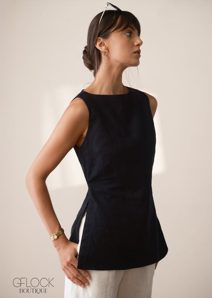Boat Neck Tunic Top - 030426