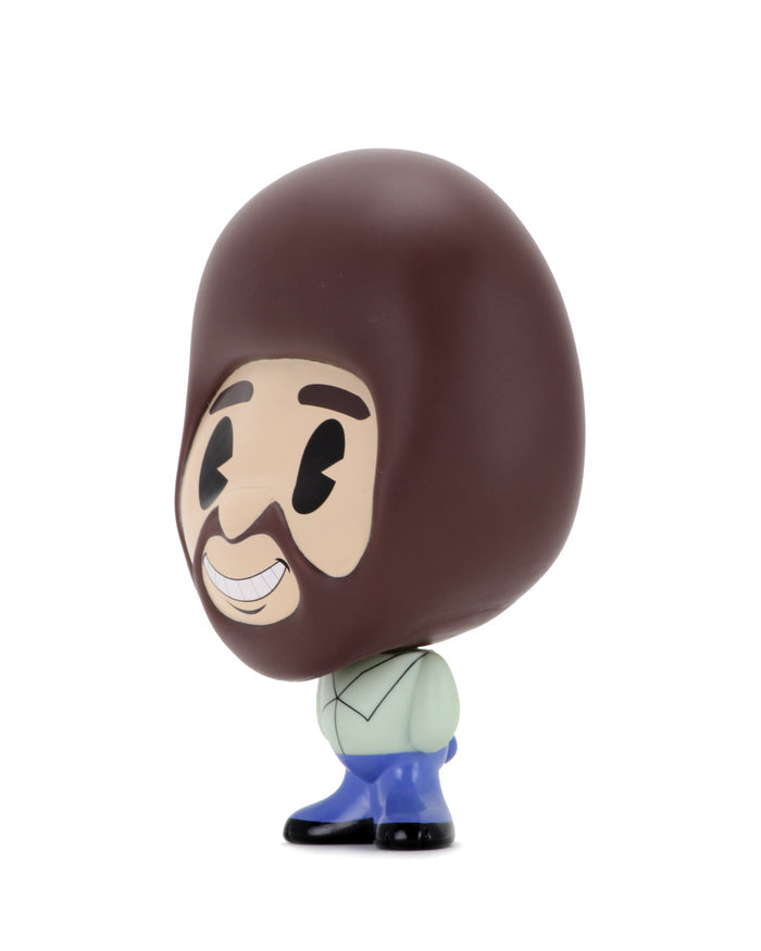 Kidrobot Bob Ross BHUNNY 4-inch vinyl figure featuring Bob Ross's signature hairstyle and art-themed design.