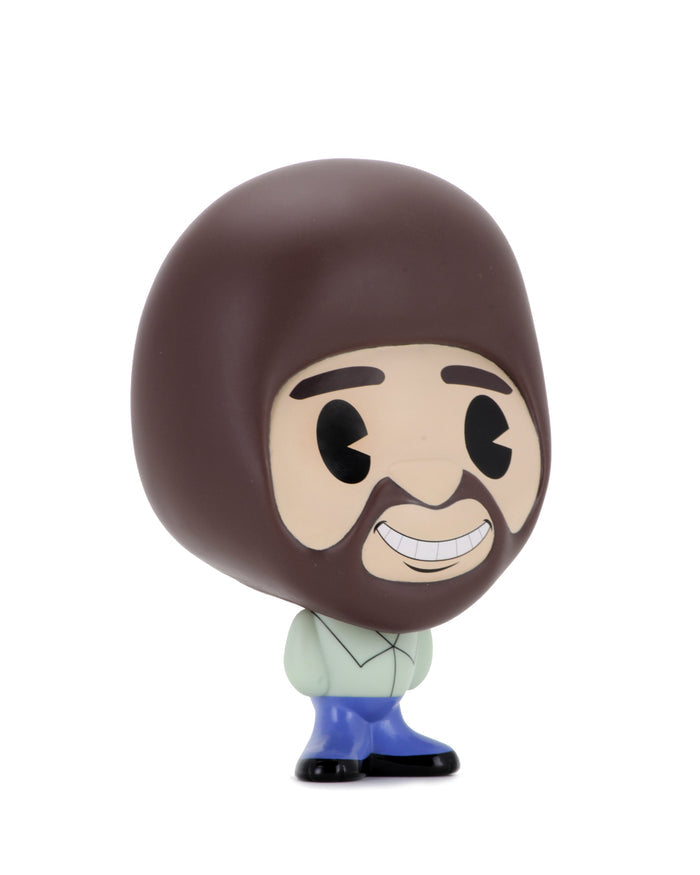 Kidrobot Bob Ross BHUNNY 4-inch vinyl figure, featuring a playful Bob Ross design with vibrant colors and detailed craftsmanship.
