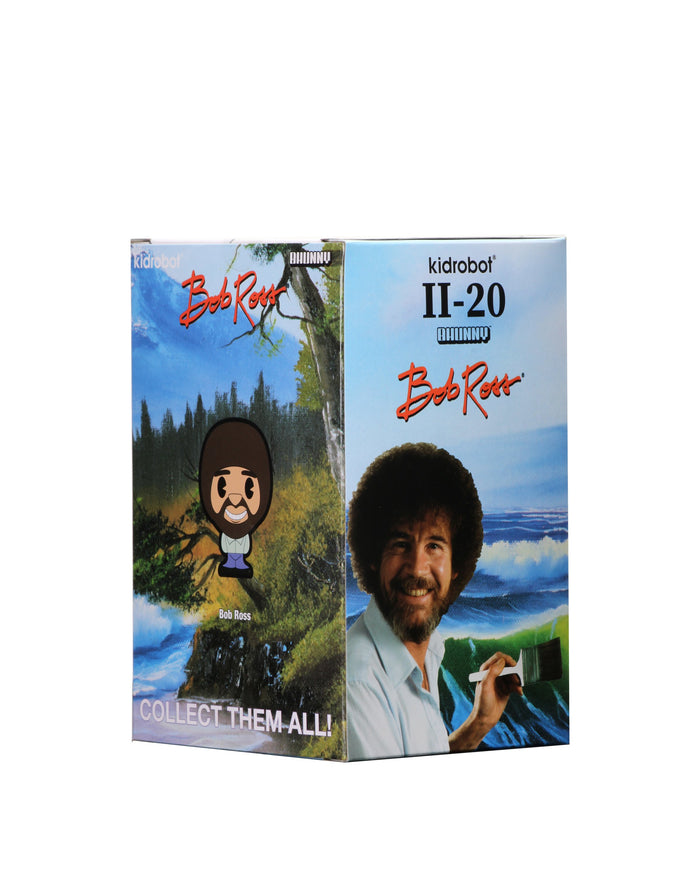 Kidrobot Bob Ross BHUNNY 4-inch vinyl figure, collectible art toy with distinctive character design, detailed and vibrant.