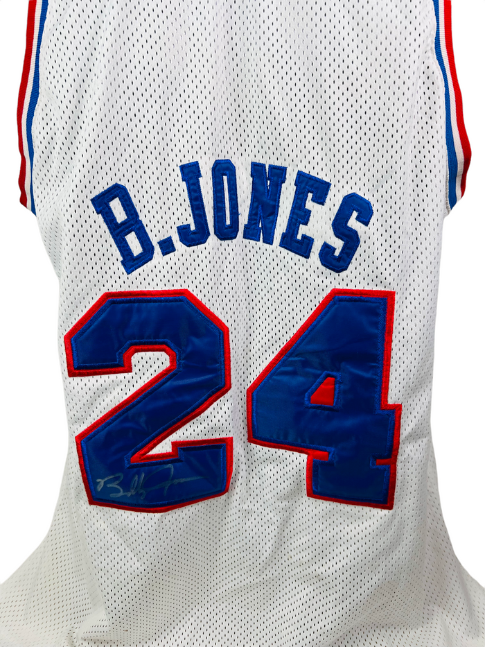 BOBBY JONES PHILADELPHIA SIXERS RETRO SIGNED AUTHENTIC JERSEY ADULT 46