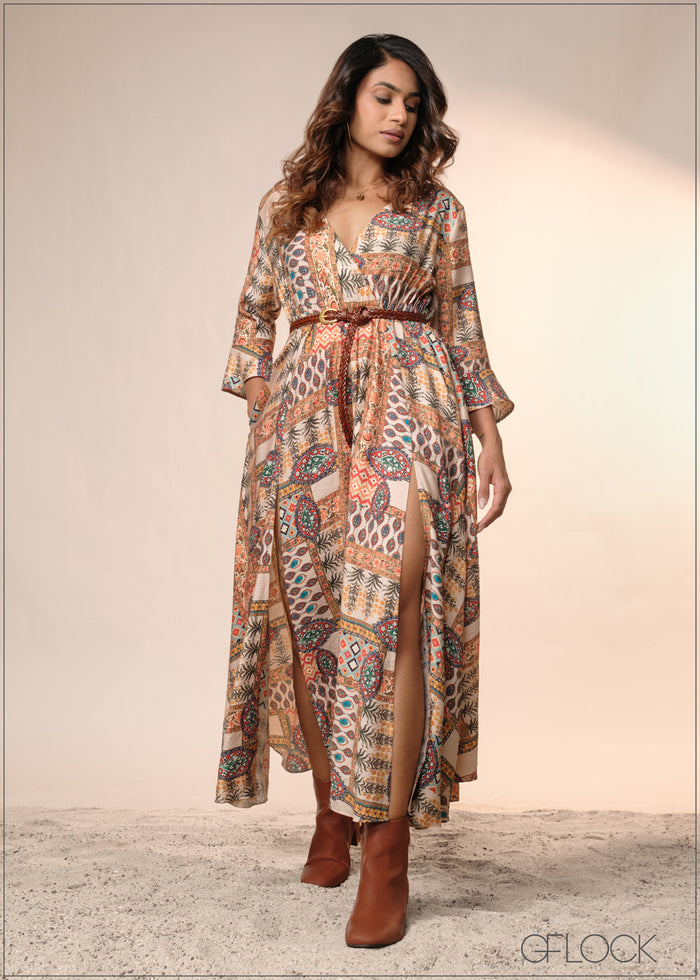 Boho Slit Dress - 040426