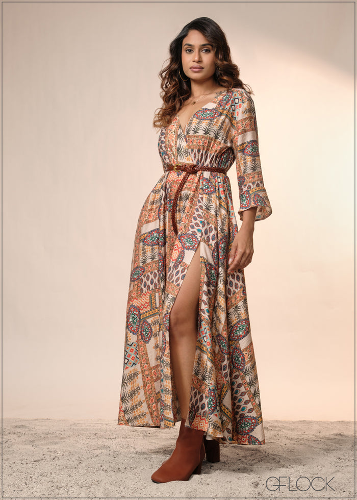 Boho Slit Dress - 040426