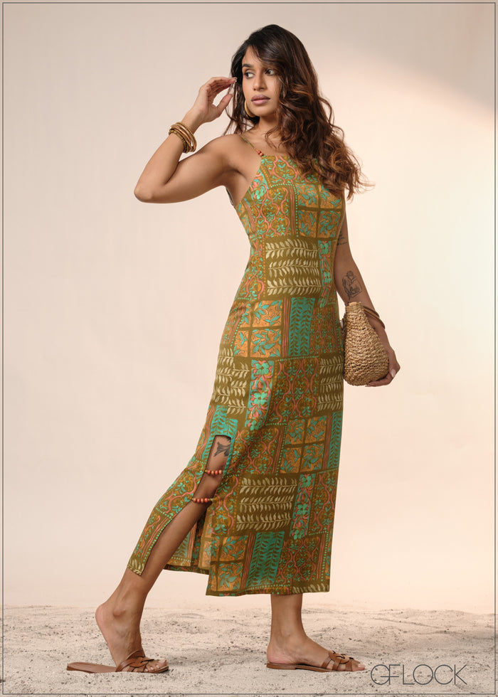 Boho Strappy Beaded Dress - 040426
