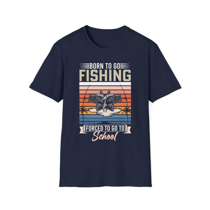 Born To Go Fishing, Forced To Go To School T-Shirt - funny t-shirt by Cheeky Business