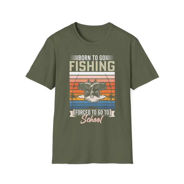 Born To Go Fishing, Forced To Go To School T-Shirt - funny t-shirt by Cheeky Business