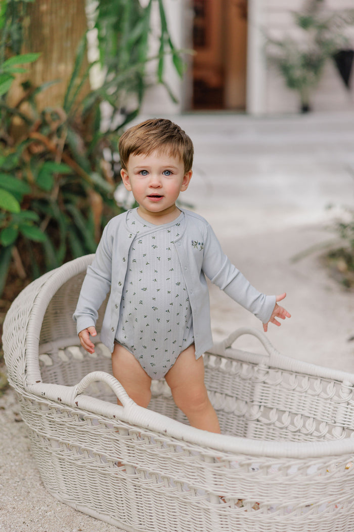 Boys Cardigan – Blue – Embroidered