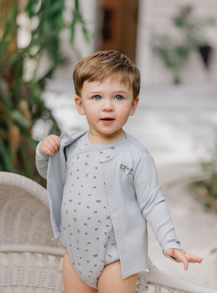 Boys Cardigan – Blue – Embroidered