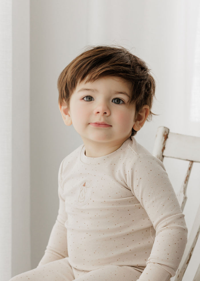 Boys Pajamas – Tan – Speckled Bunny