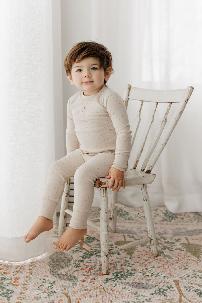 Boys Pajamas – Tan – Speckled Bunny