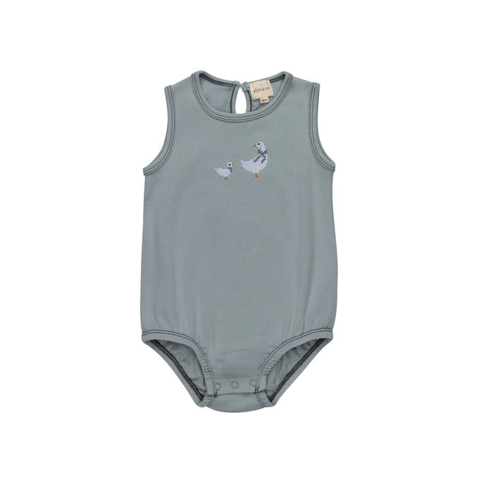 Boys Romper – Blue – Cross Stitch Duckling