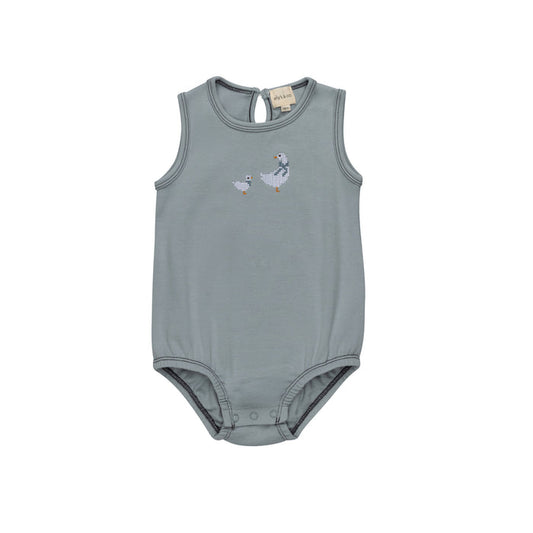 Boys Romper – Blue – Cross Stitch Duckling