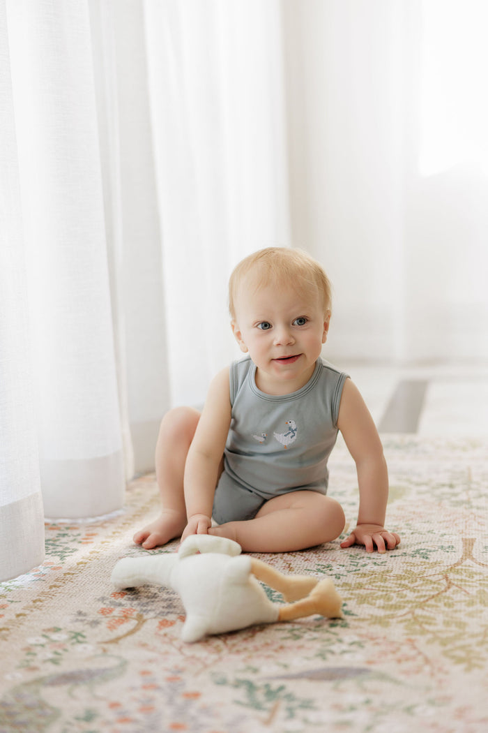 Boys Romper – Blue – Cross Stitch Duckling