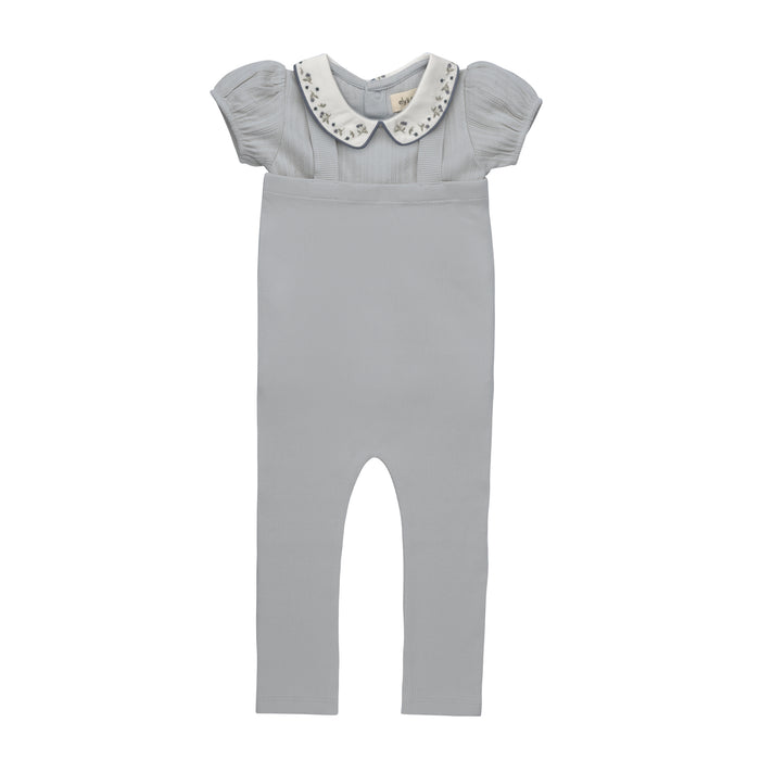 Boys T-shirt and Overalls – Blue – Embroidered Collar