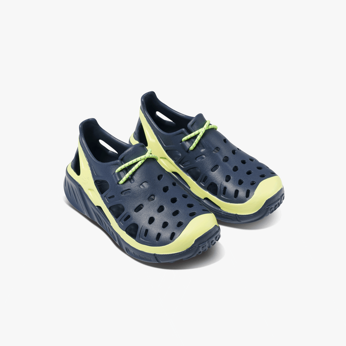 True Navy/Safety Yellow Kids' Trekking Shoe#color_true-navy-safety-yellow