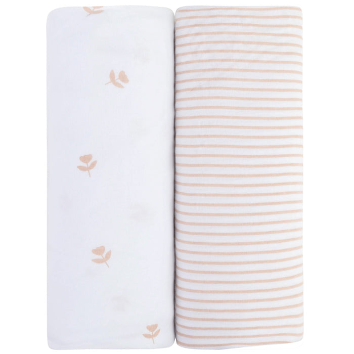 2 pack breathable and hypoallergenic Mauve Crib Sheet Set