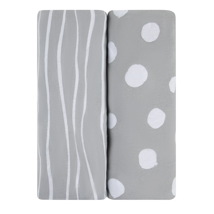 Grey & White Abstract crib sheet set