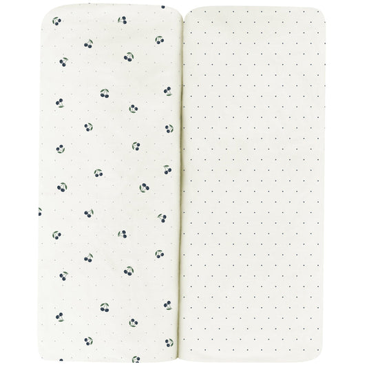 Blue Cherry Crib Sheet Set