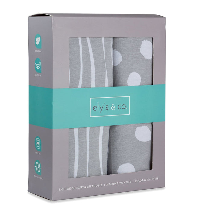 soft Grey & White Abstract crib sheet set gift ready