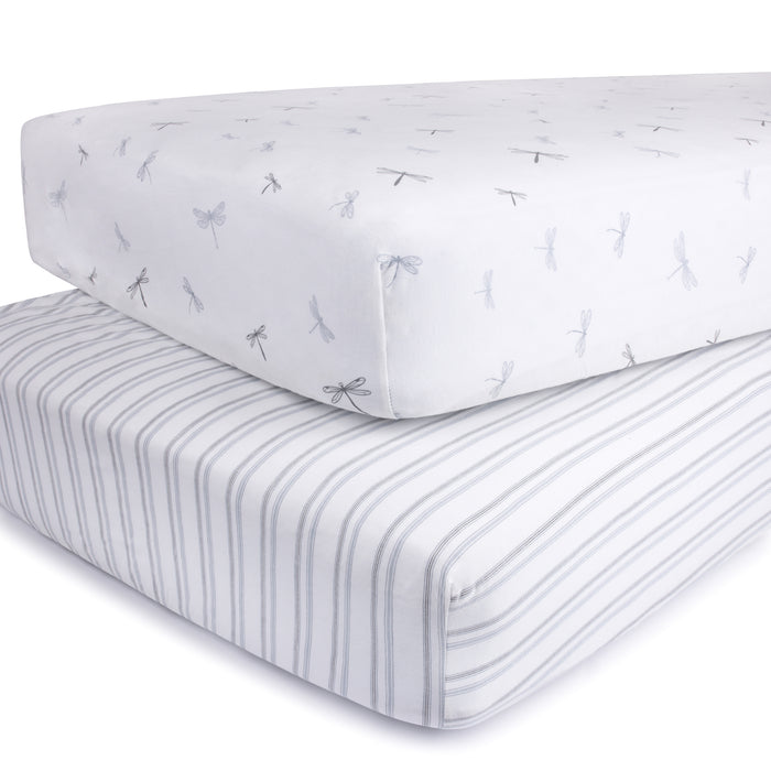grey dragonfly hypoallergenic crib sheet bedding set