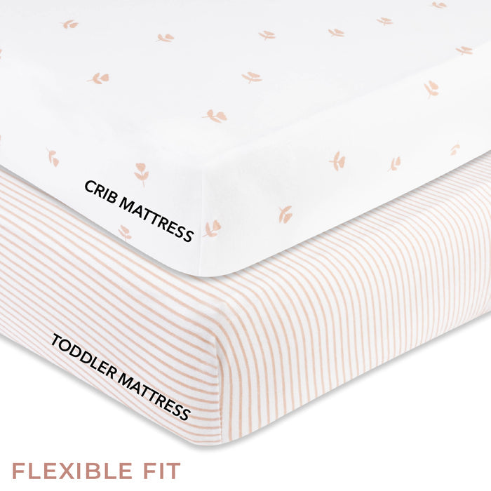 2 pack Mauve Crib Sheet Set