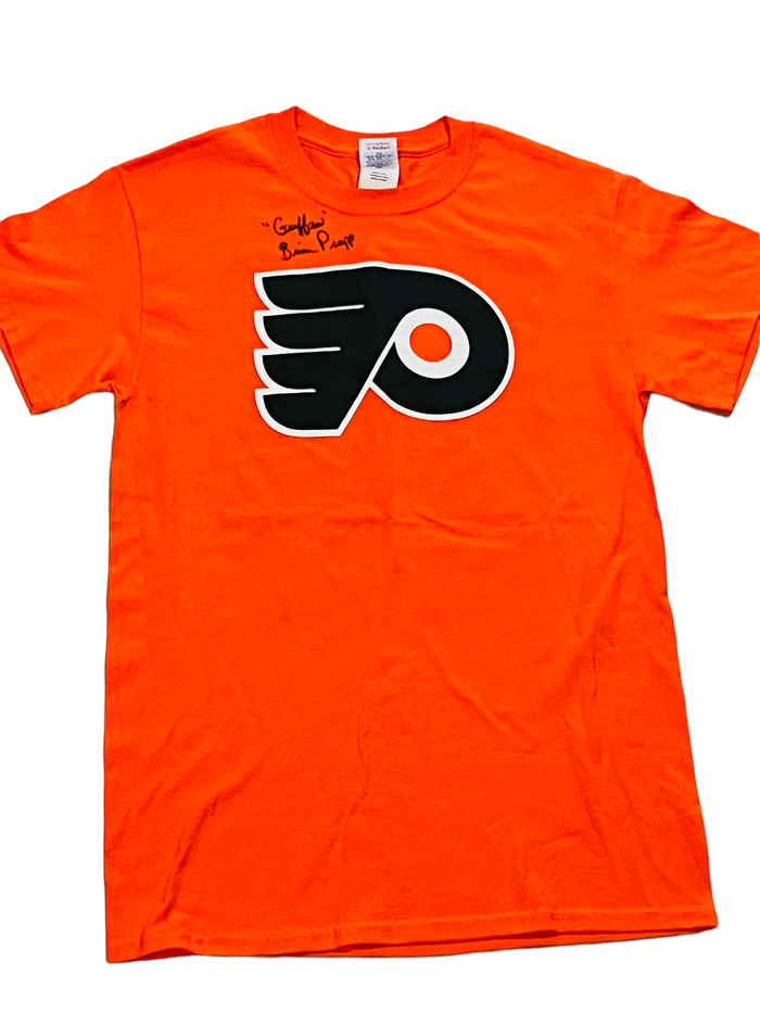 BRIAN PROPP PHILADELPHIA FLYERS SIGNED GUFFAW T-SHIRT ADULT SMALL