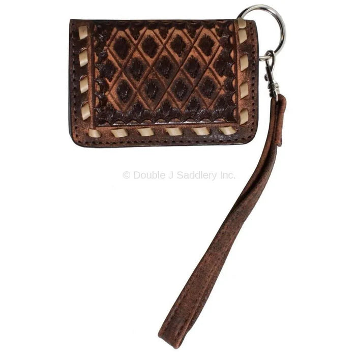Brown Vintage Tooled Business Card Holder