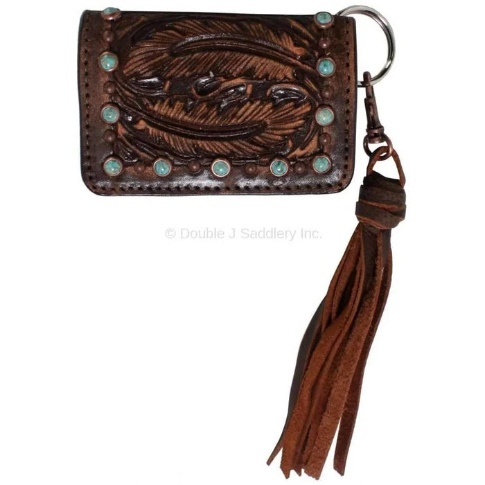 Brown Vintage Tooled Business Card Holder