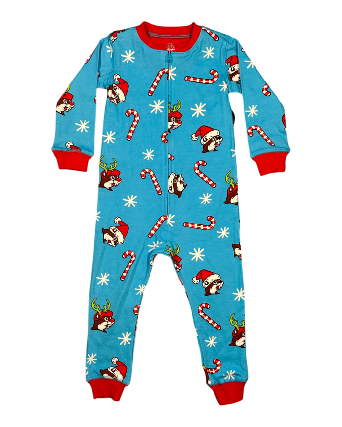Bright blue toddler onesie - festive holiday design
