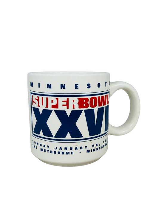 BUFFALO BILLS WASHINGTON REDSKINS VINTAGE 1992 SUPER BOWL XXVI CERAMIC COFFEE MUG