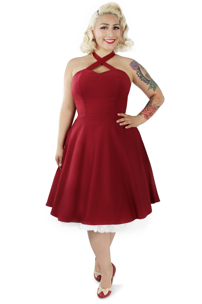 Model wearing dress