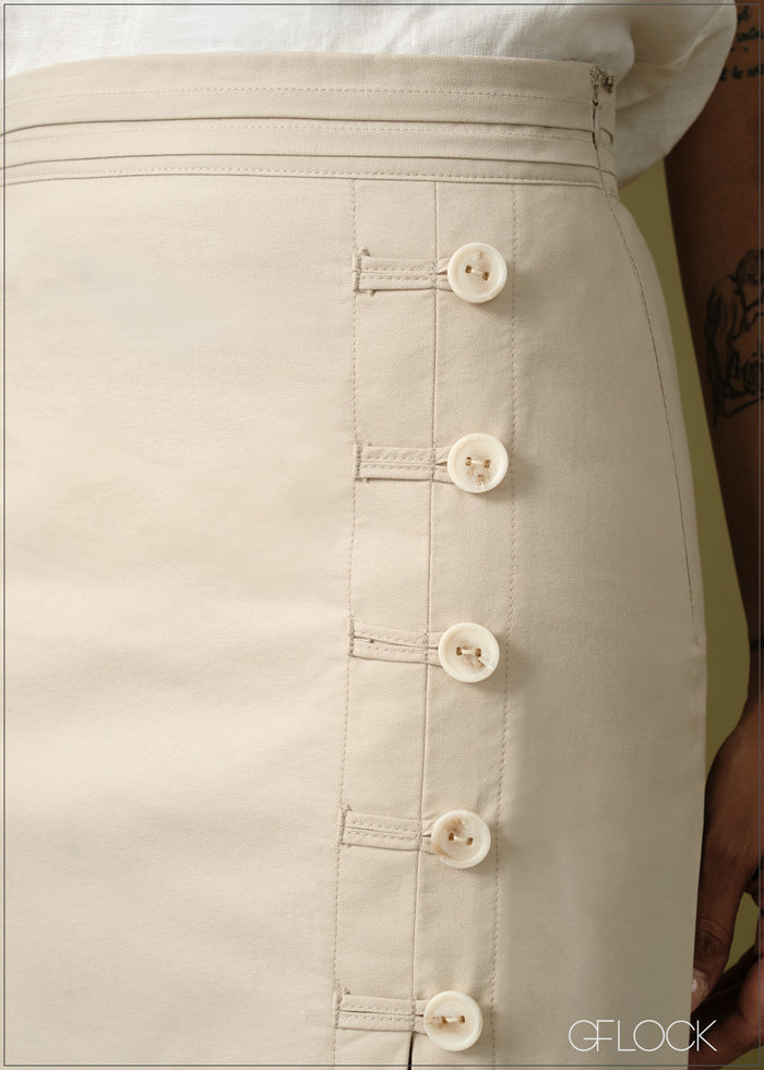 Button Detail Skirt - 100726