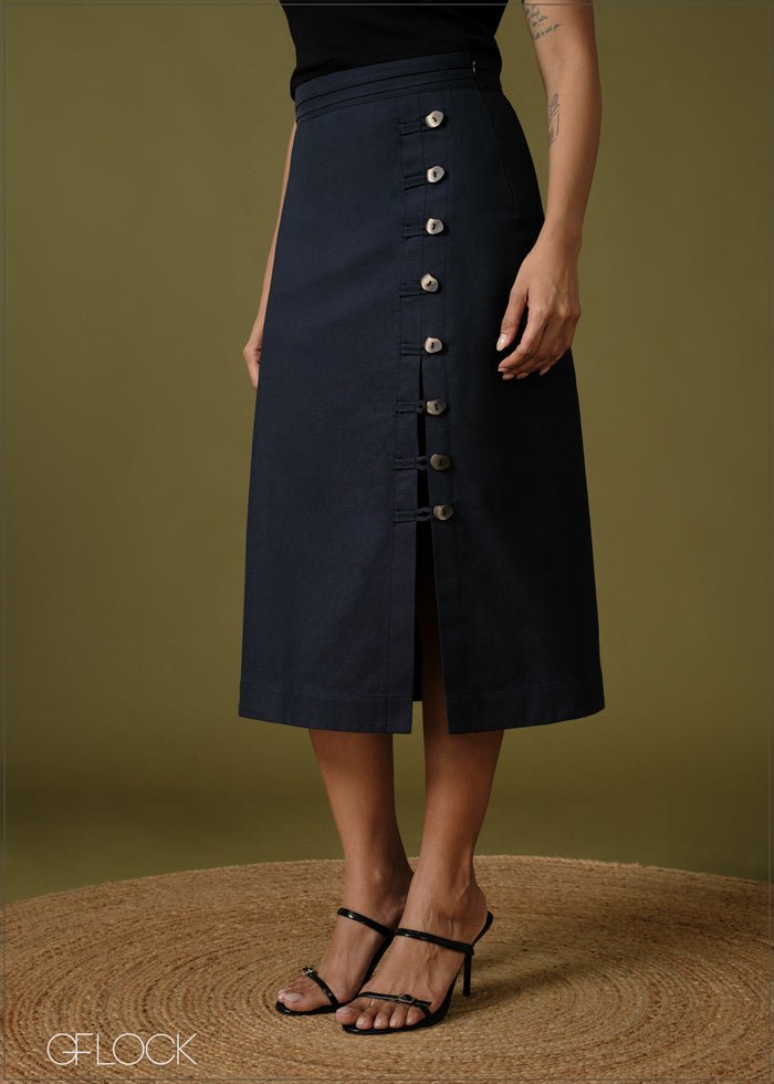 Button Detail Skirt - 100726