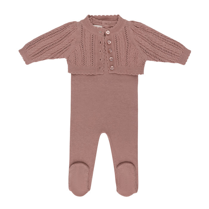 Cable Pointelle Flat Collection - Footie