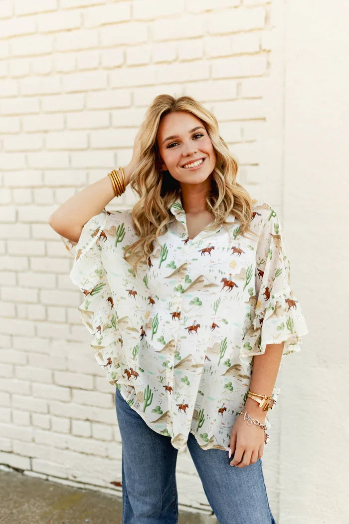 Cactus Cowboy Top