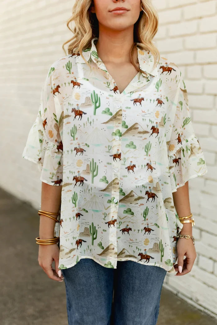 Cactus Cowboy Top