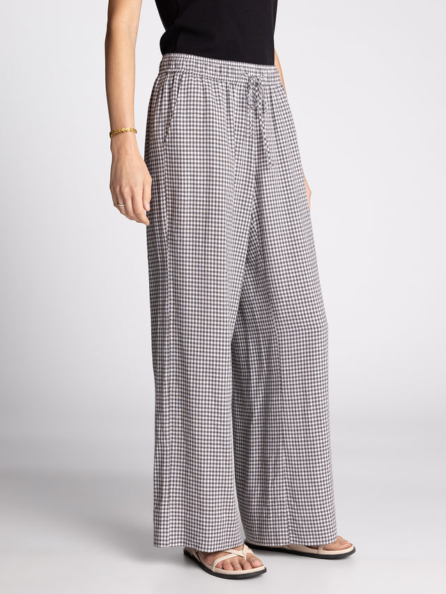 Caelis Pants - Charcoal Gingham