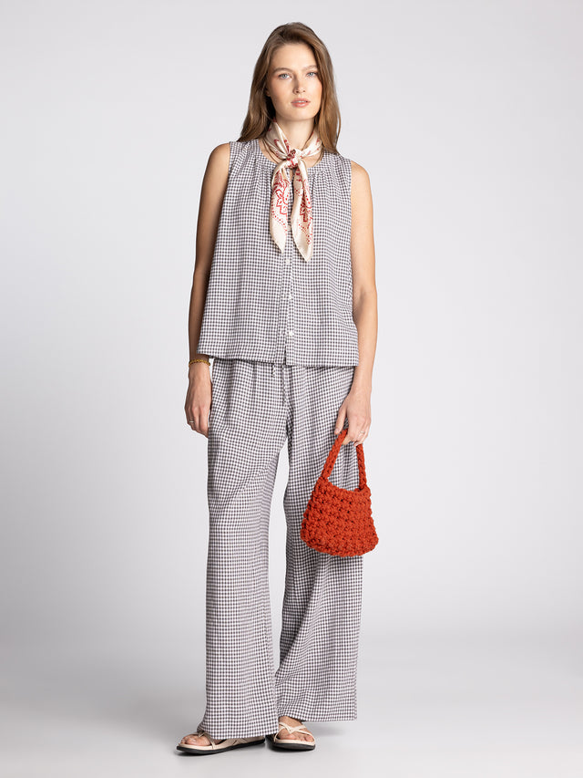 Caelis Pants - Charcoal Gingham