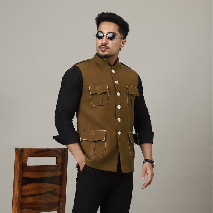 Camle Brown Tweed Royale Semi-Hunting Jacket