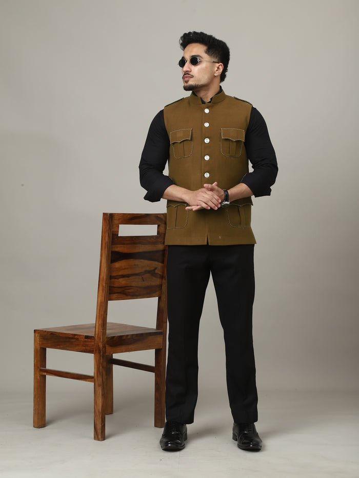 Camle Brown Tweed Royale Semi-Hunting Jacket