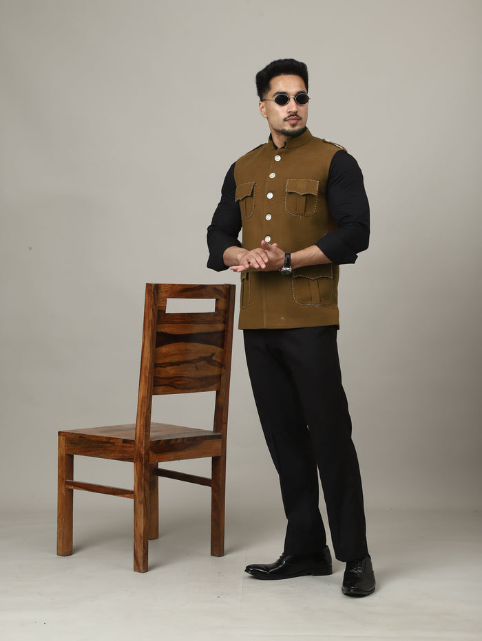 Camle Brown Tweed Royale Semi-Hunting Jacket