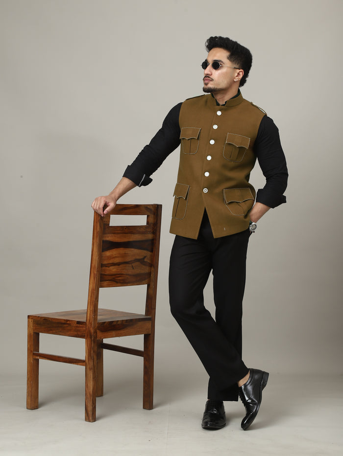 Camle Brown Tweed Royale Semi-Hunting Jacket