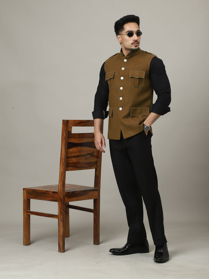 Camle Brown Tweed Royale Semi-Hunting Jacket
