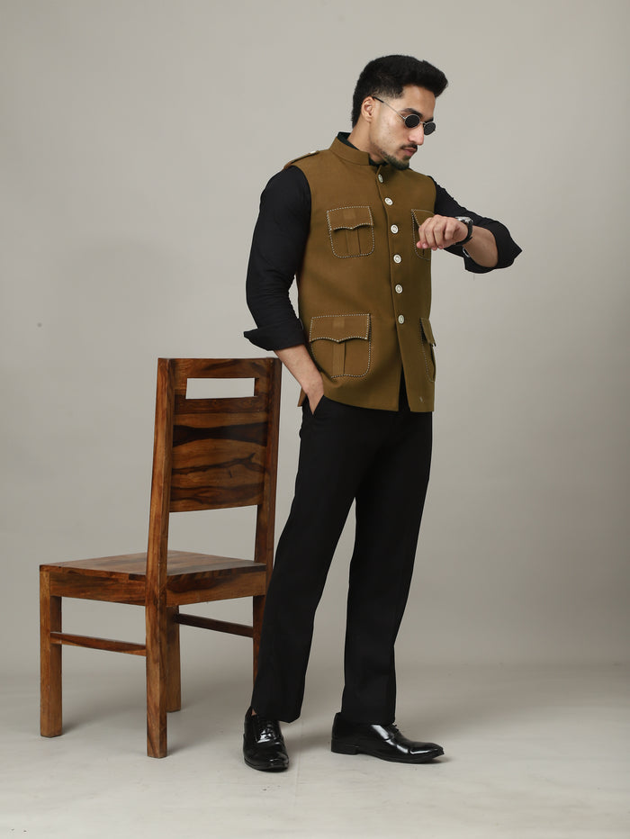 Camle Brown Tweed Royale Semi-Hunting Jacket