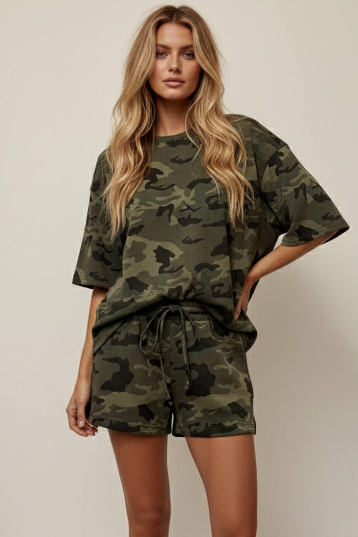 Camo French Terry Shorts Set: CAMO