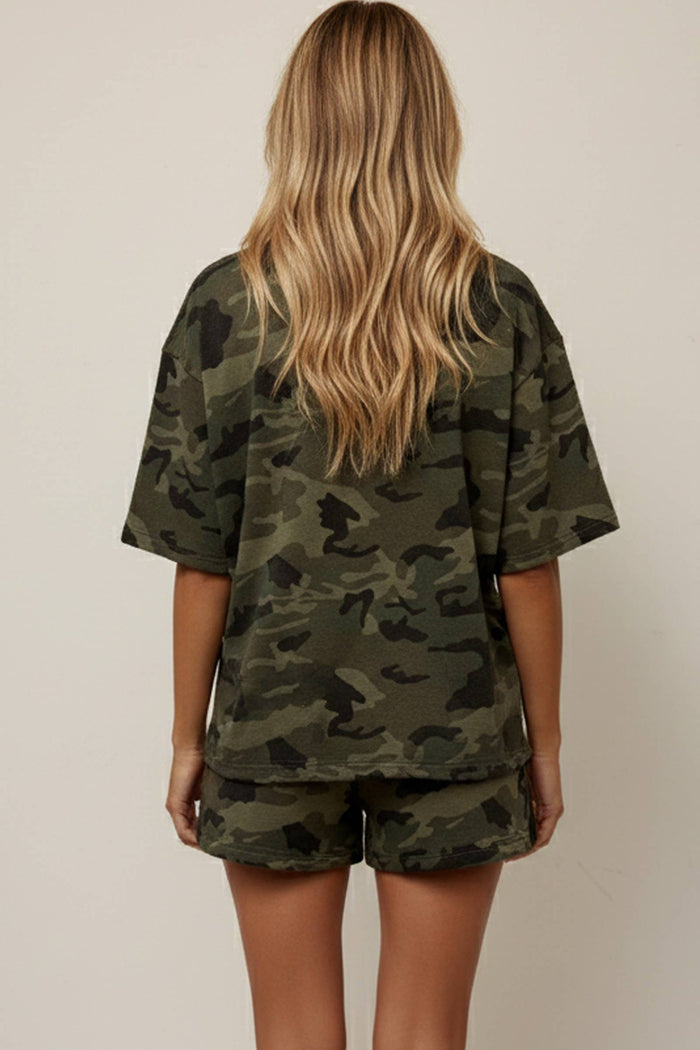 Camo French Terry Shorts Set: CAMO