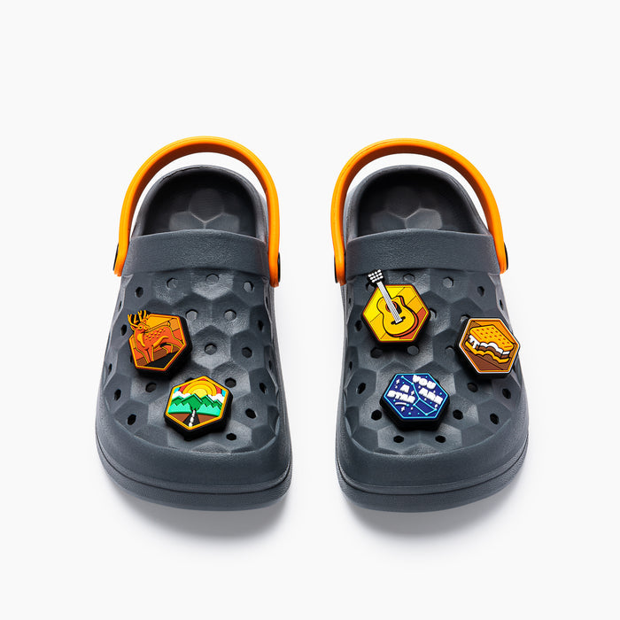 Camping Popinz 5 Pack Shoe Charms on Shoes