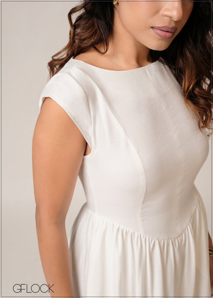 Cap Sleeve Midi Dress - 160726