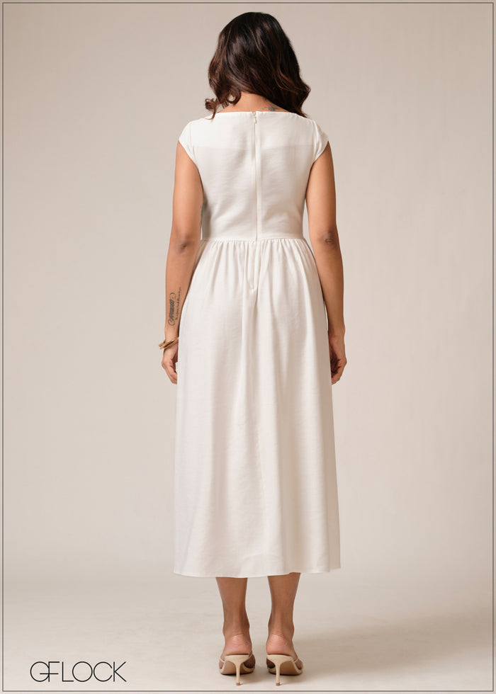 Cap Sleeve Midi Dress - 160726