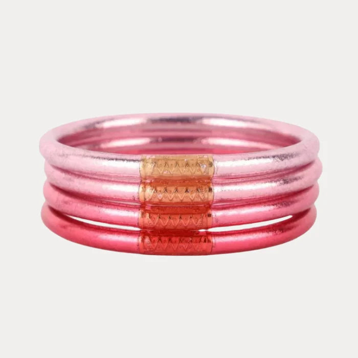 Carousel Pink All Weather Bangles (Set Of 4) - Serenity Prayer